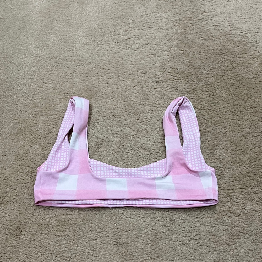 Pink Solid And Striped Reversible Small Top - image 5